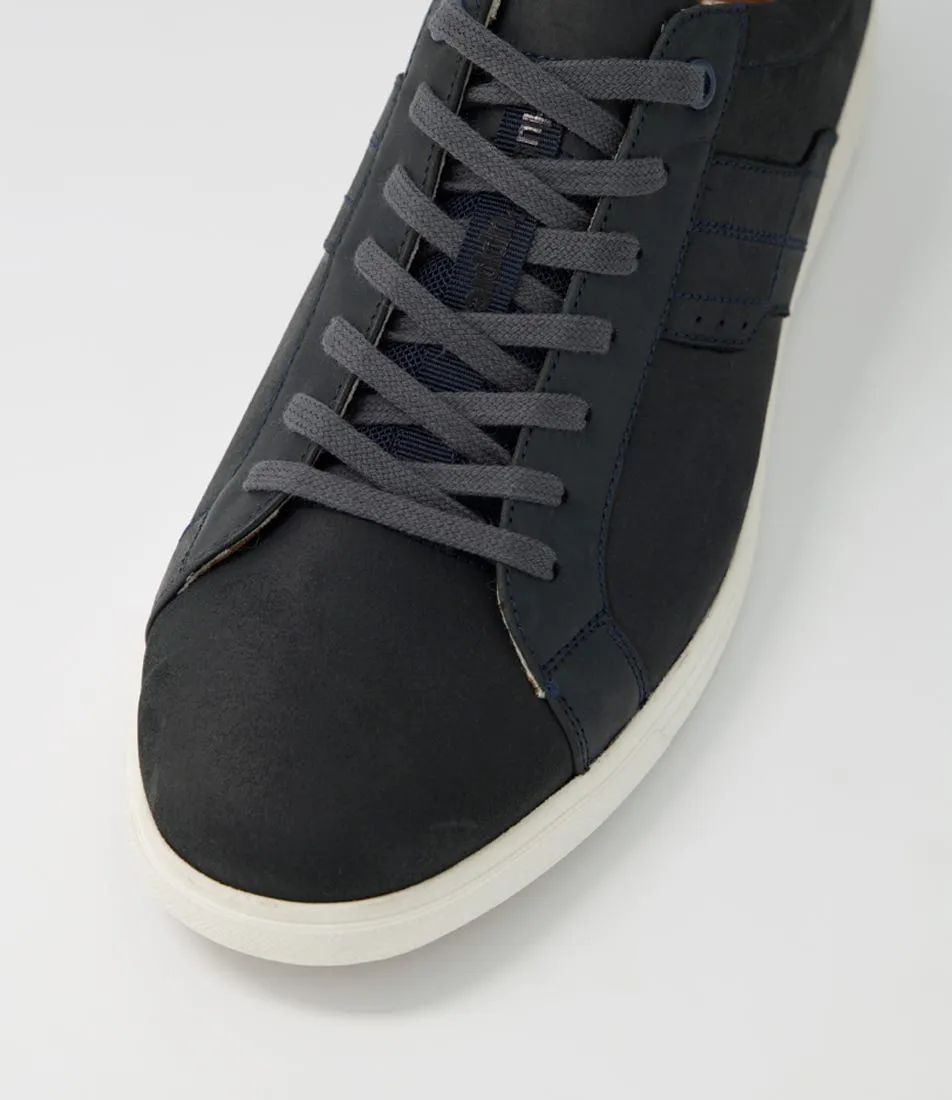 HUSH PUPPIES Gravity Navy Wild Leather Sneakers