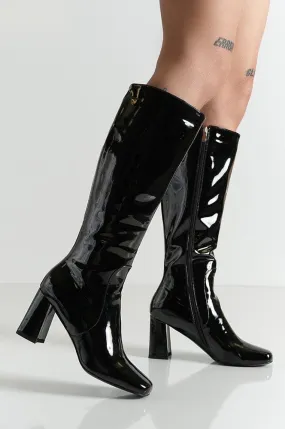 Hypnotize Calf Boots - Black Patent [Last size 5]