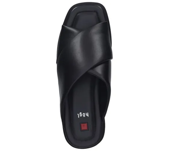högl mules pour femmes chaussures en cuir véritable avec bride croisée chaussures d'été 3-10 0500 0100 noir