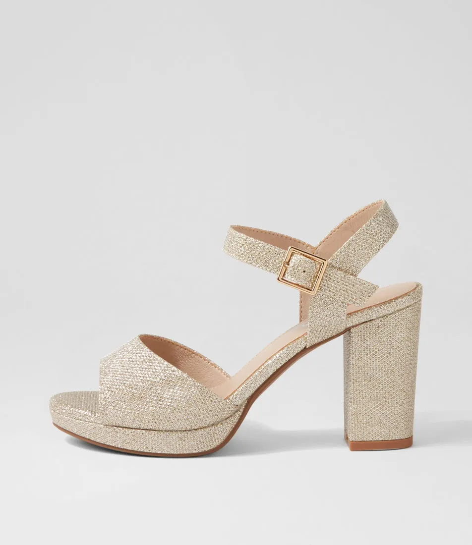 I LOVE BILLY Bountys Pale Gold Glitter Sandals