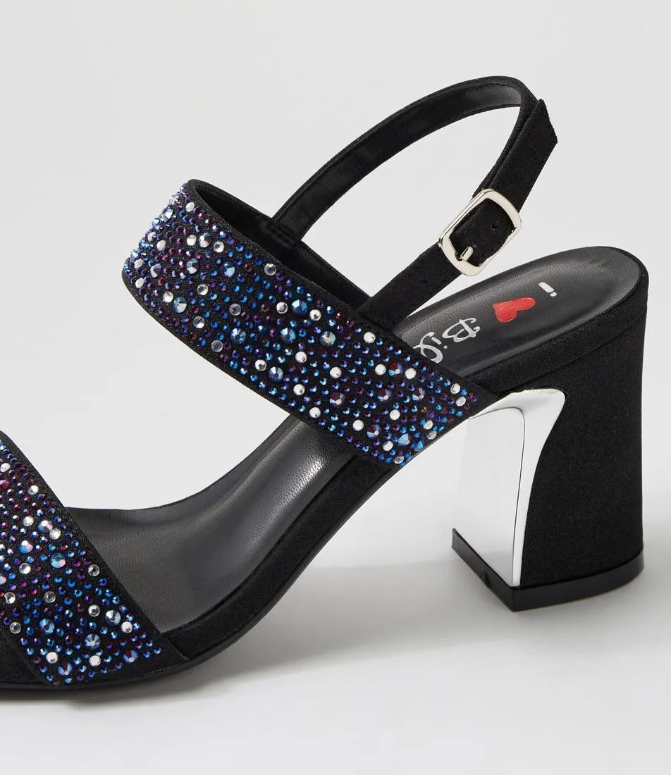 I LOVE BILLY Osallu Black Midnight Multi Sandals