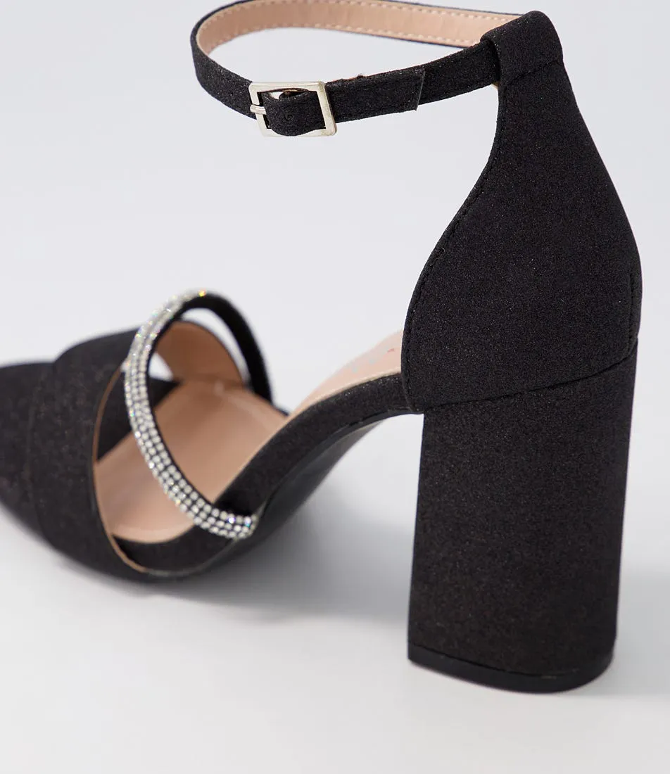 I LOVE BILLY Shernai Black Glitter Sandals