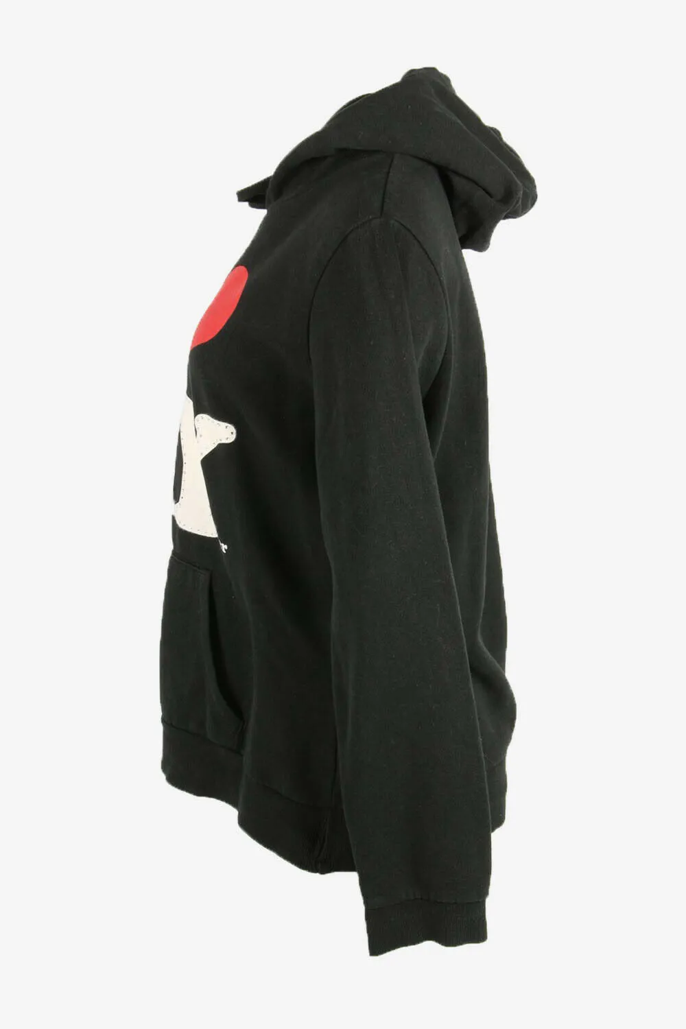 I love NY Print Hoodie Vintage Pocket Pullover 90s Black XL - Pepper Tree London