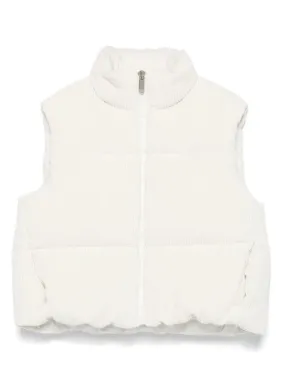 IL GUFO White Corduroy Padded Vest