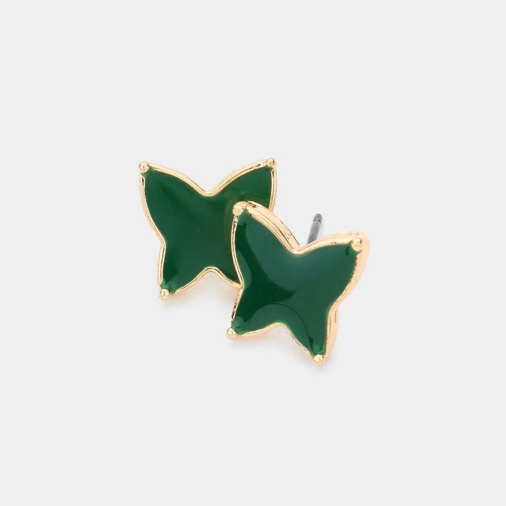 iLLASPARKZ Enamel Butterfly Stud Earrings