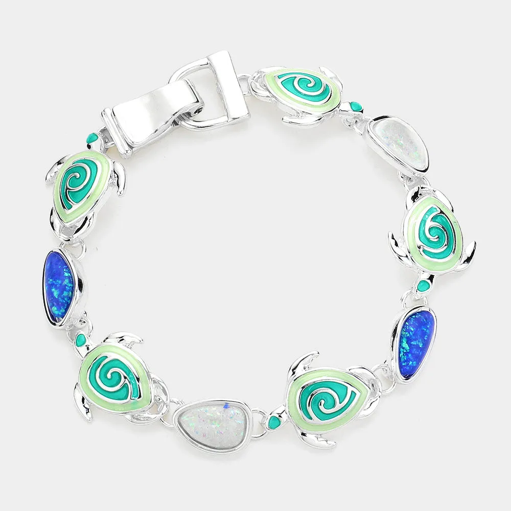 iLLASPARKZ Enamel Sea Turtle Link Magnetic Bracelet