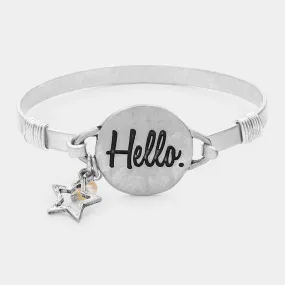 iLLASPARKZ Hello Message Star Charm Hook Bracelet