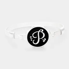 iLLASPARKZ 'P' Acrylic Monogram Metal Disc Hook Bracelet