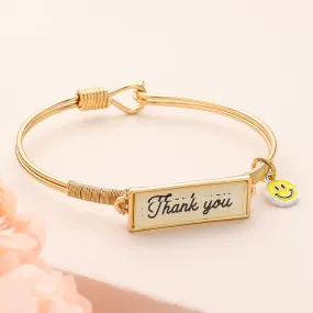 iLLASPARKZ Thank you Smile Charm Message Hook Bracelet