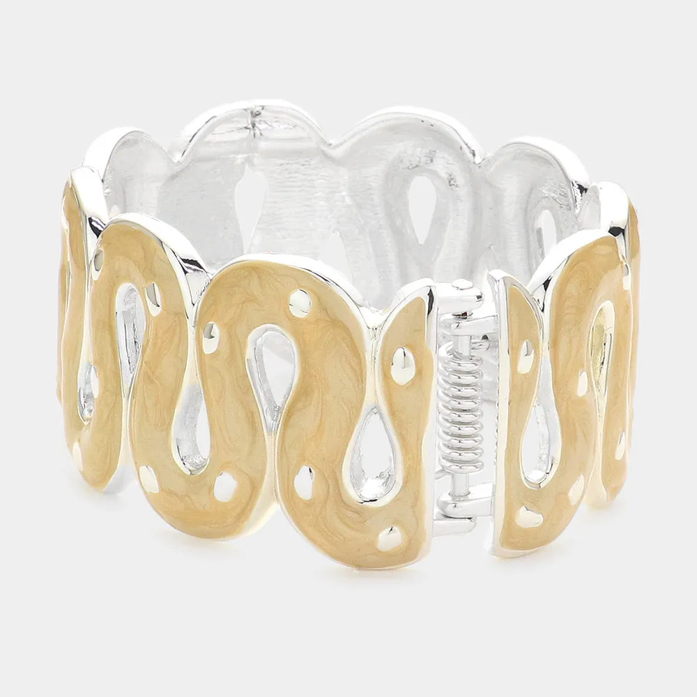 iLLASPARKZ Wavy Epoxy Hinged Bracelet