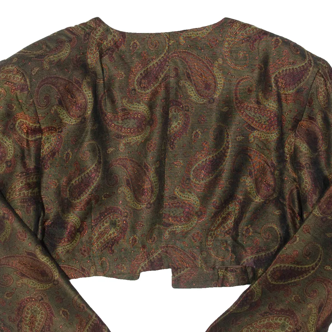 IMPRESSIONS Cropped Womens Jacket Brown 90s Paisley M