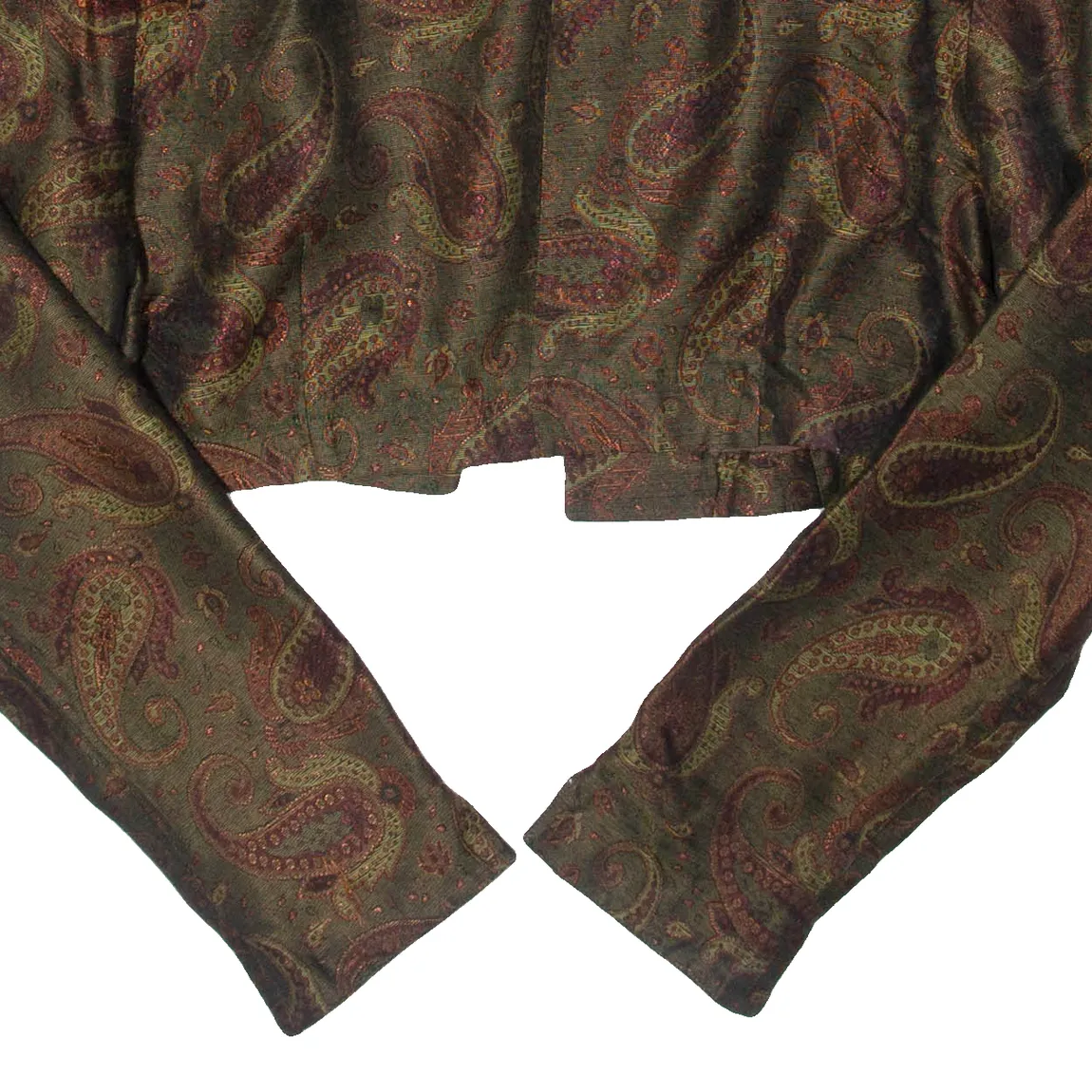 IMPRESSIONS Cropped Womens Jacket Brown 90s Paisley M