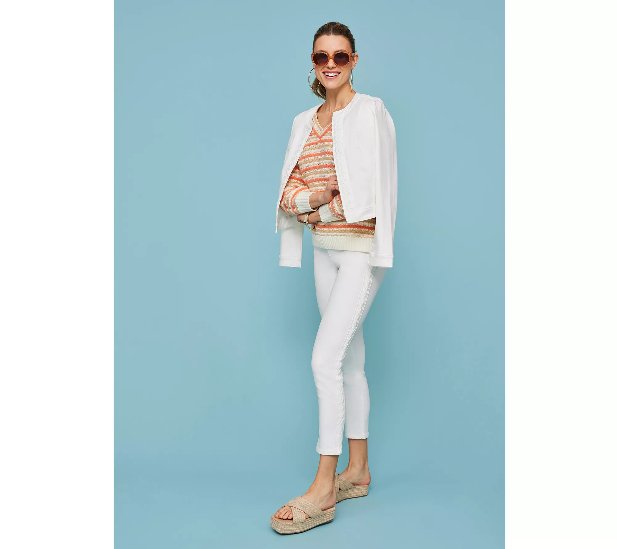Isaac Mizrahi Live! Petite True Denim Slim Leg Jeans w/ Braid Detail
