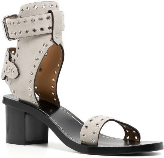 ISABEL MARANT buckled eyelet-detail sandals Black