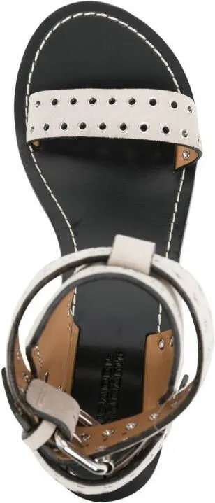 ISABEL MARANT buckled eyelet-detail sandals Black