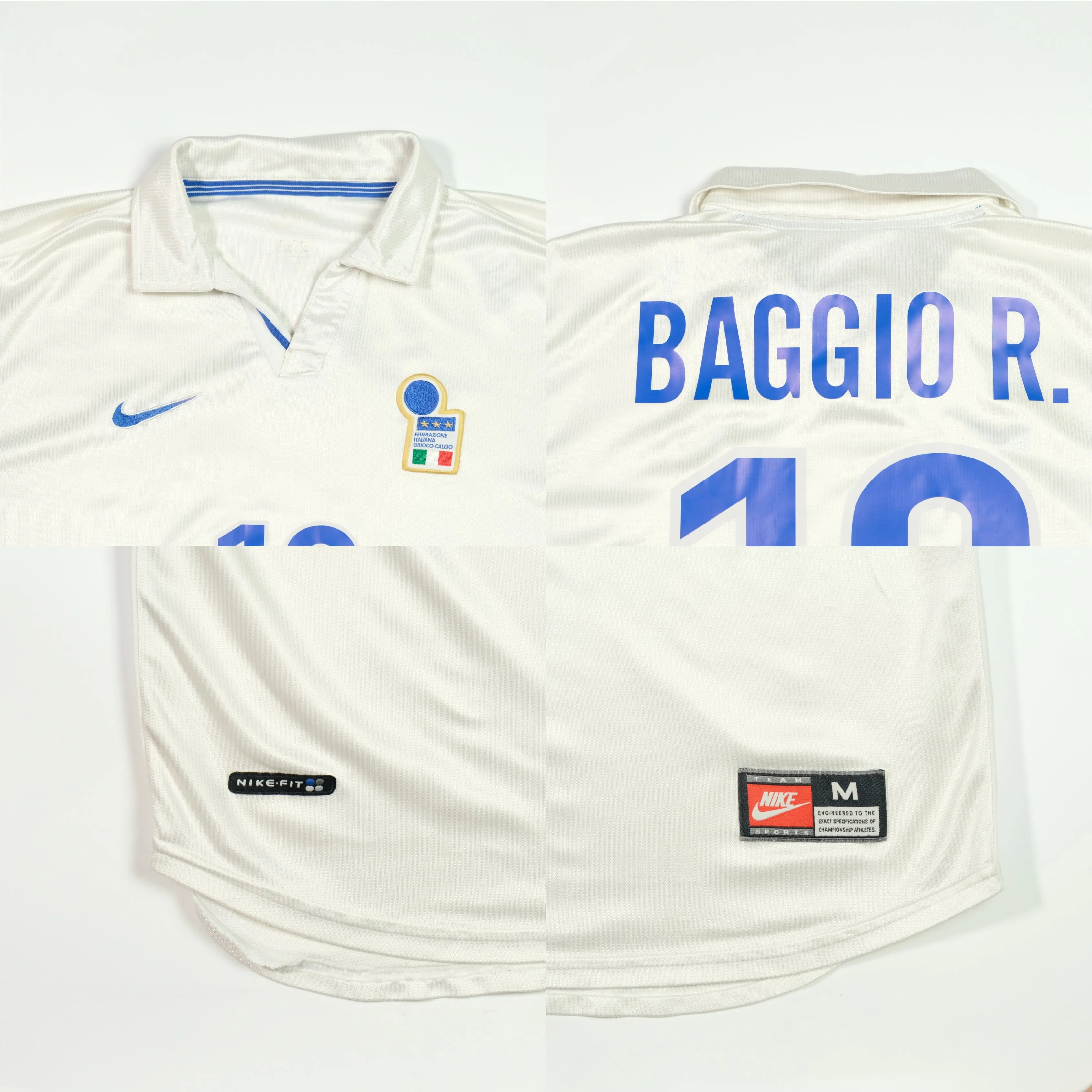 Italy Baggio 18 1997/1998 Nike Original Away Football Shirt Medium