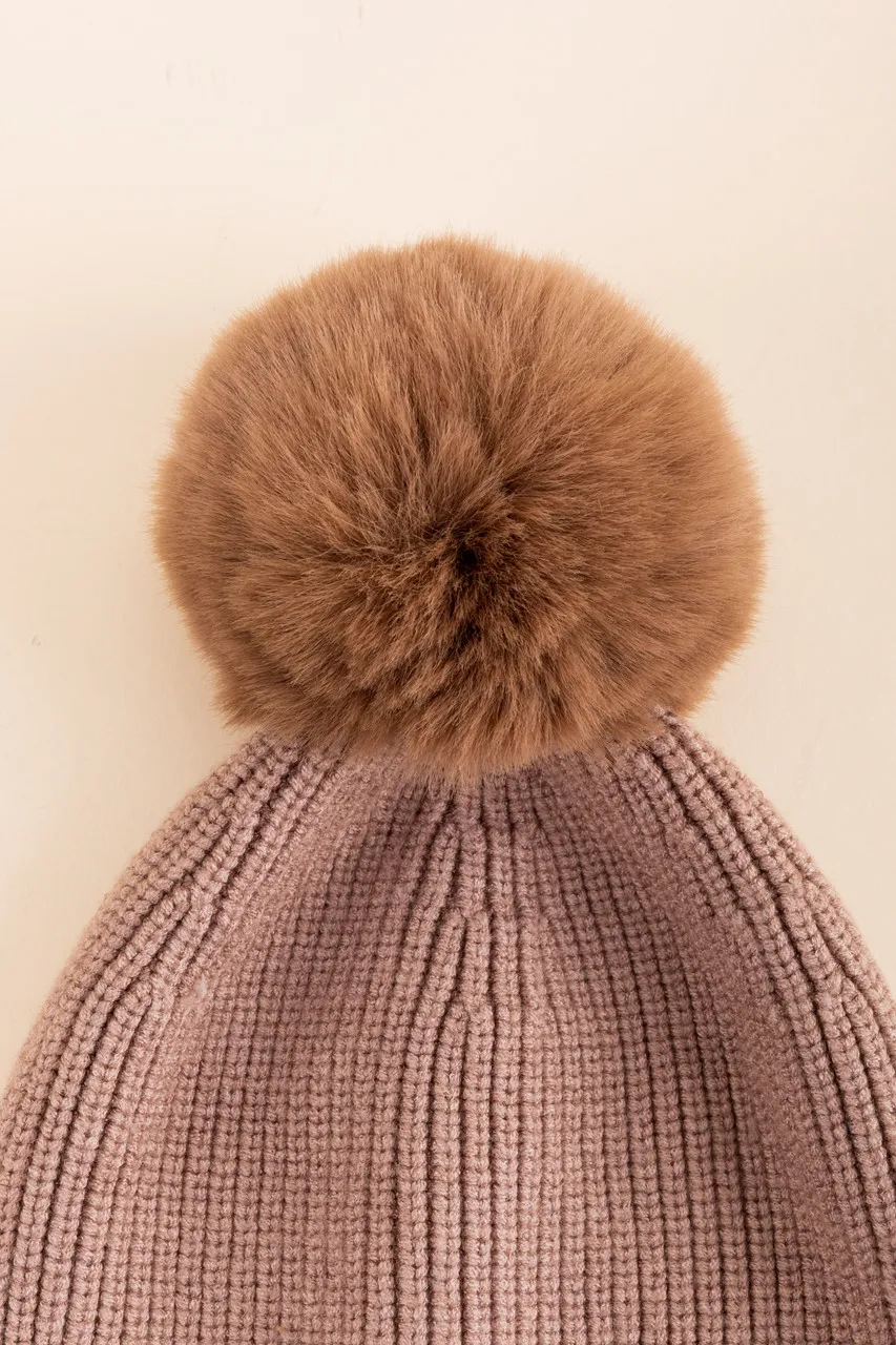 Izzie Slouch Cuffed Pom Beanie