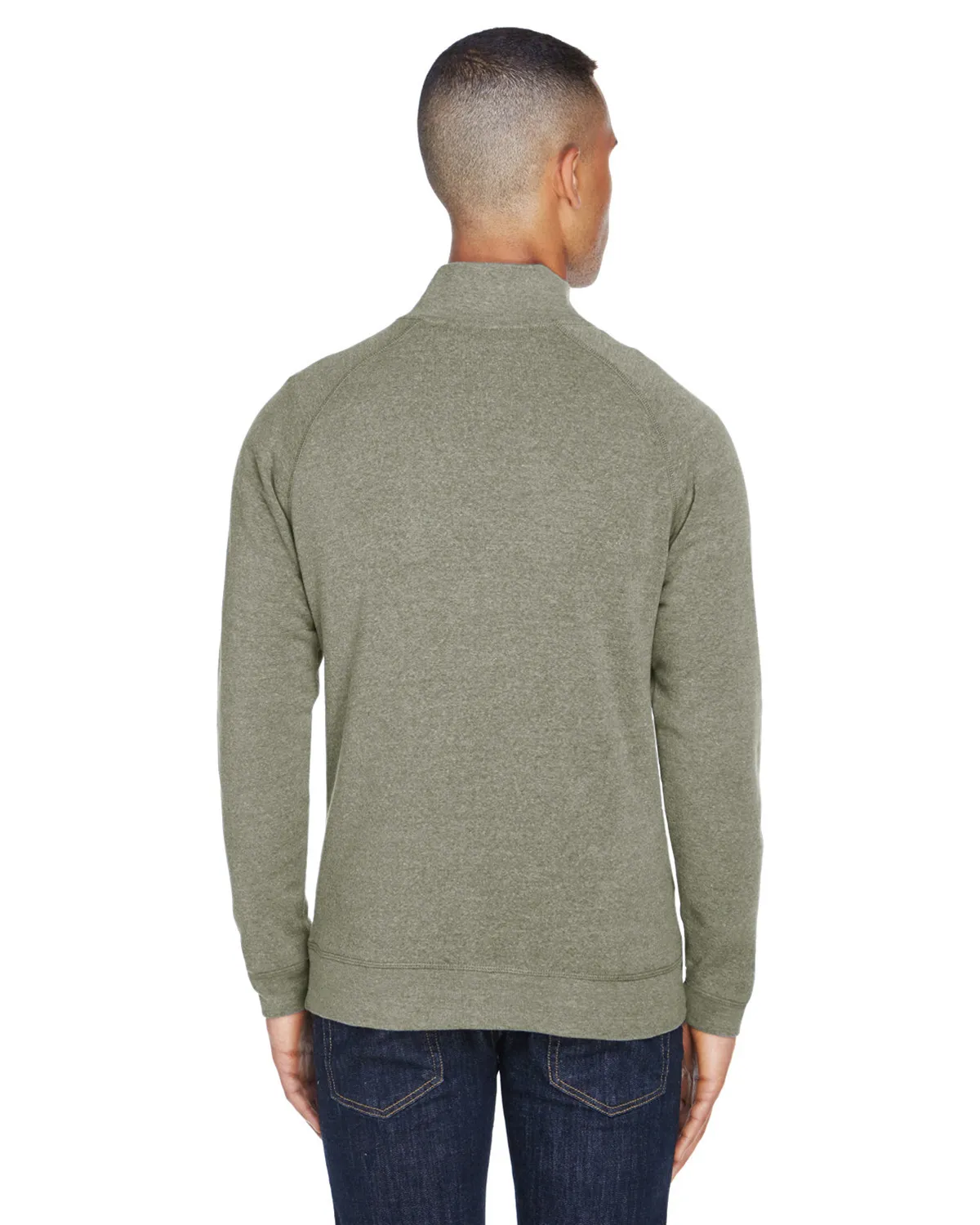 J America JA8869 Men Triblend Fleece Quarter-Zip