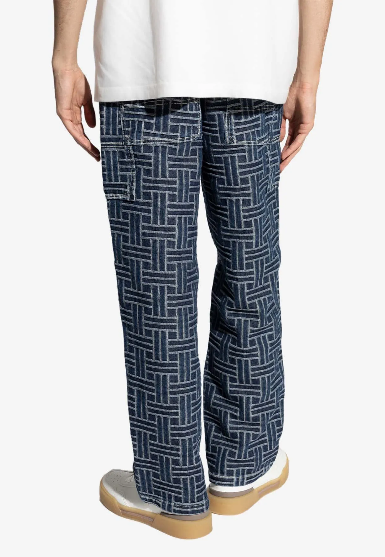 Jacquard Weave Cargo Jeans