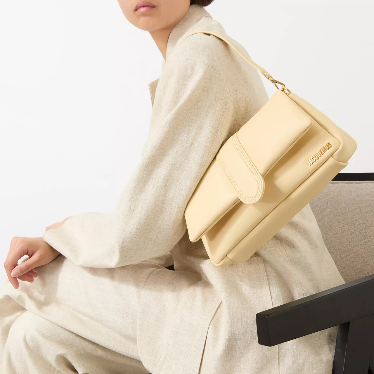 JACQUEMUS The Sustainable Edit Le Bambimou Leather Shoulder Bag - Ivory