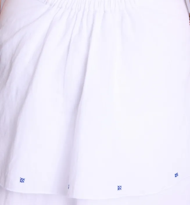 Jila White Ruffled Skirt