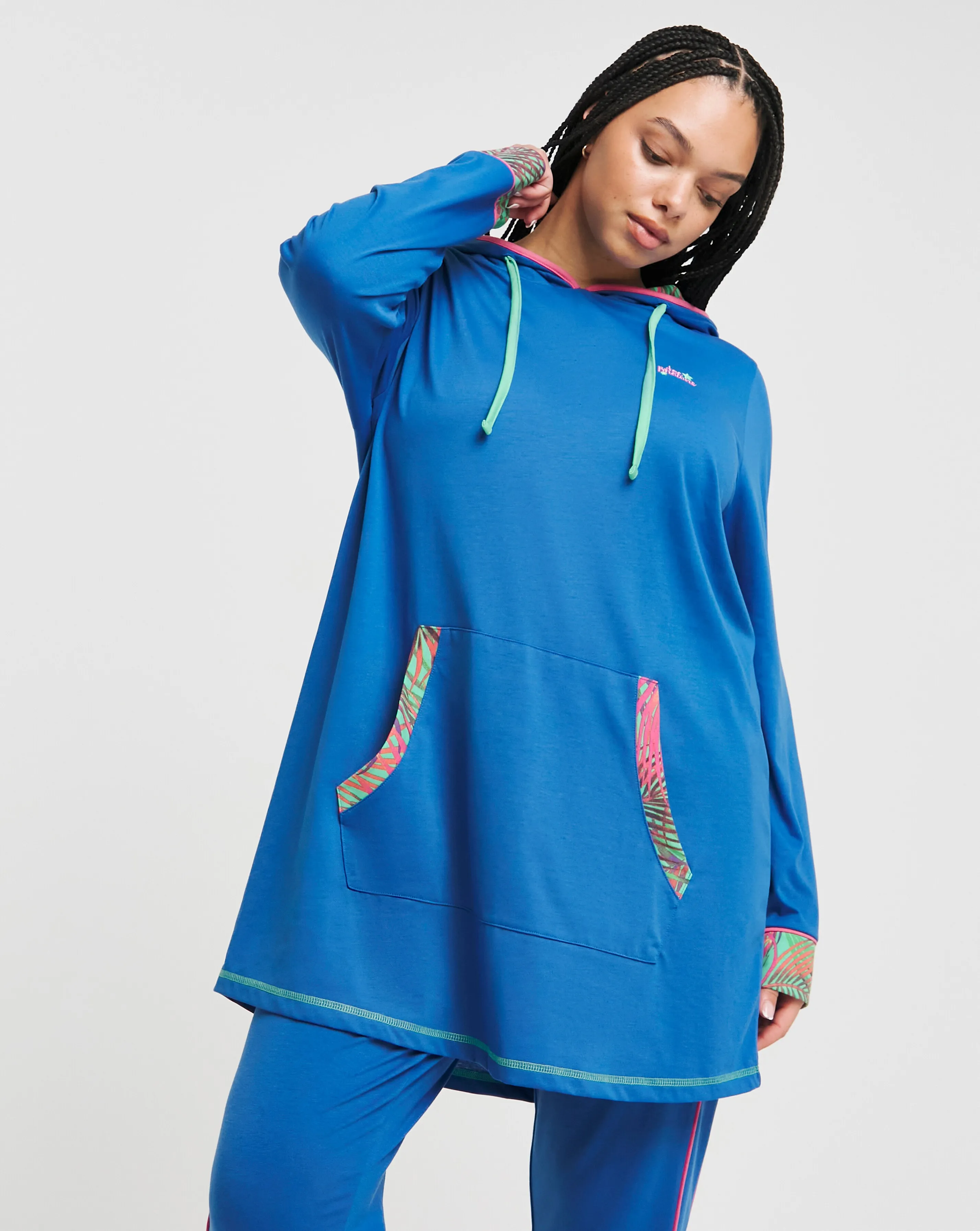Joe Browns Palm Print Longline Hoodie | Simply Be