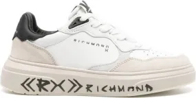 John Richmond panelled leather sneakers White