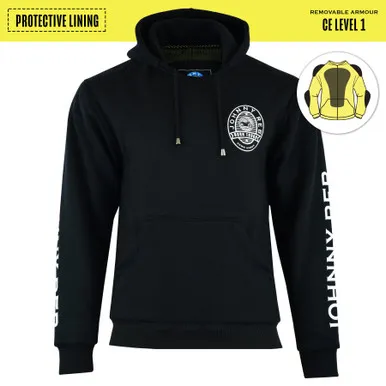 Johnny Reb Hume JR Logo Protective Fleece Hoodie with KEVLAR¬Æ in Black Cotton