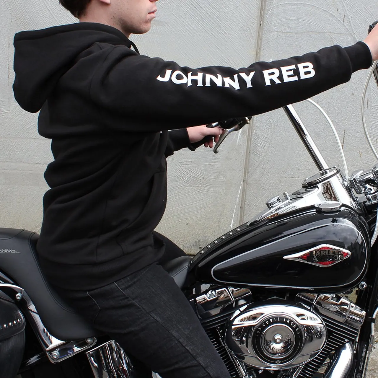 Johnny Reb Hume JR Logo Protective Fleece Hoodie with KEVLAR¬Æ in Black Cotton