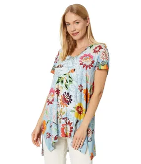 Johnny Was Rainbow Floral Drape Tunic