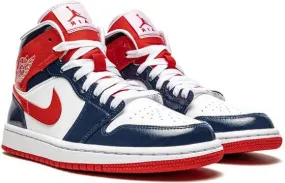 Jordan Air 1 Mid Patent Leather Navy White Red sneakers