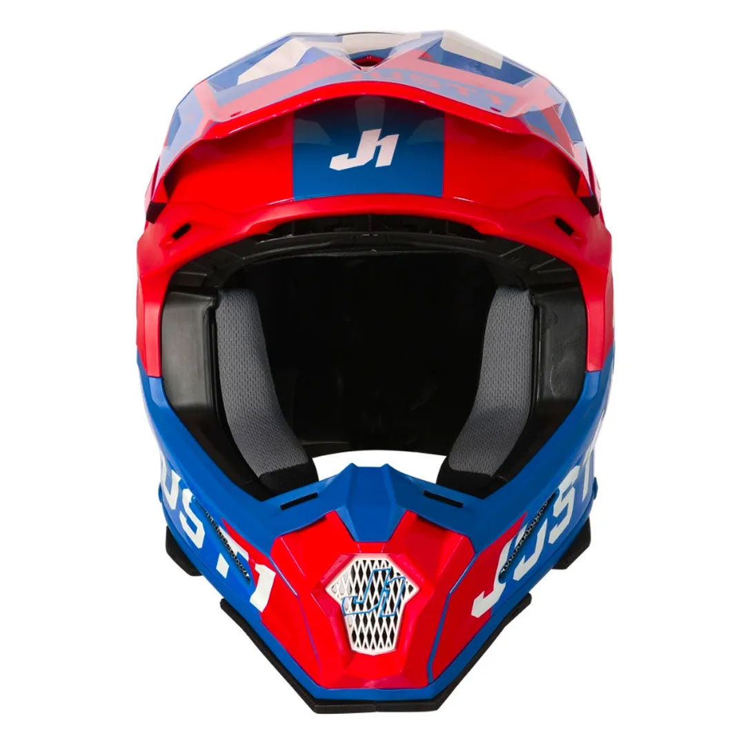 Just1 - J22 Youth Adrenaline Red/Blue/White Carbon Helmet