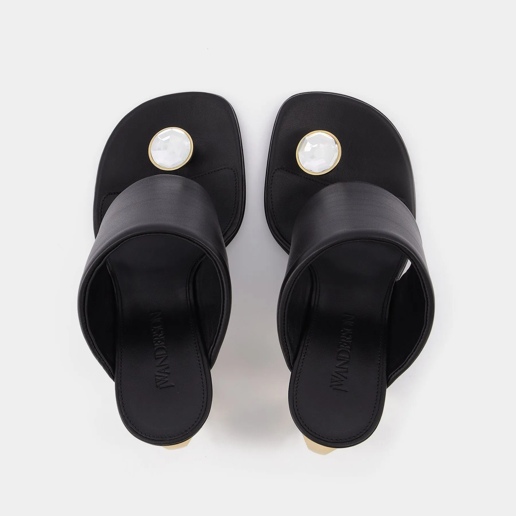 J.W. Anderson  Diamond Sandals in Black Leather