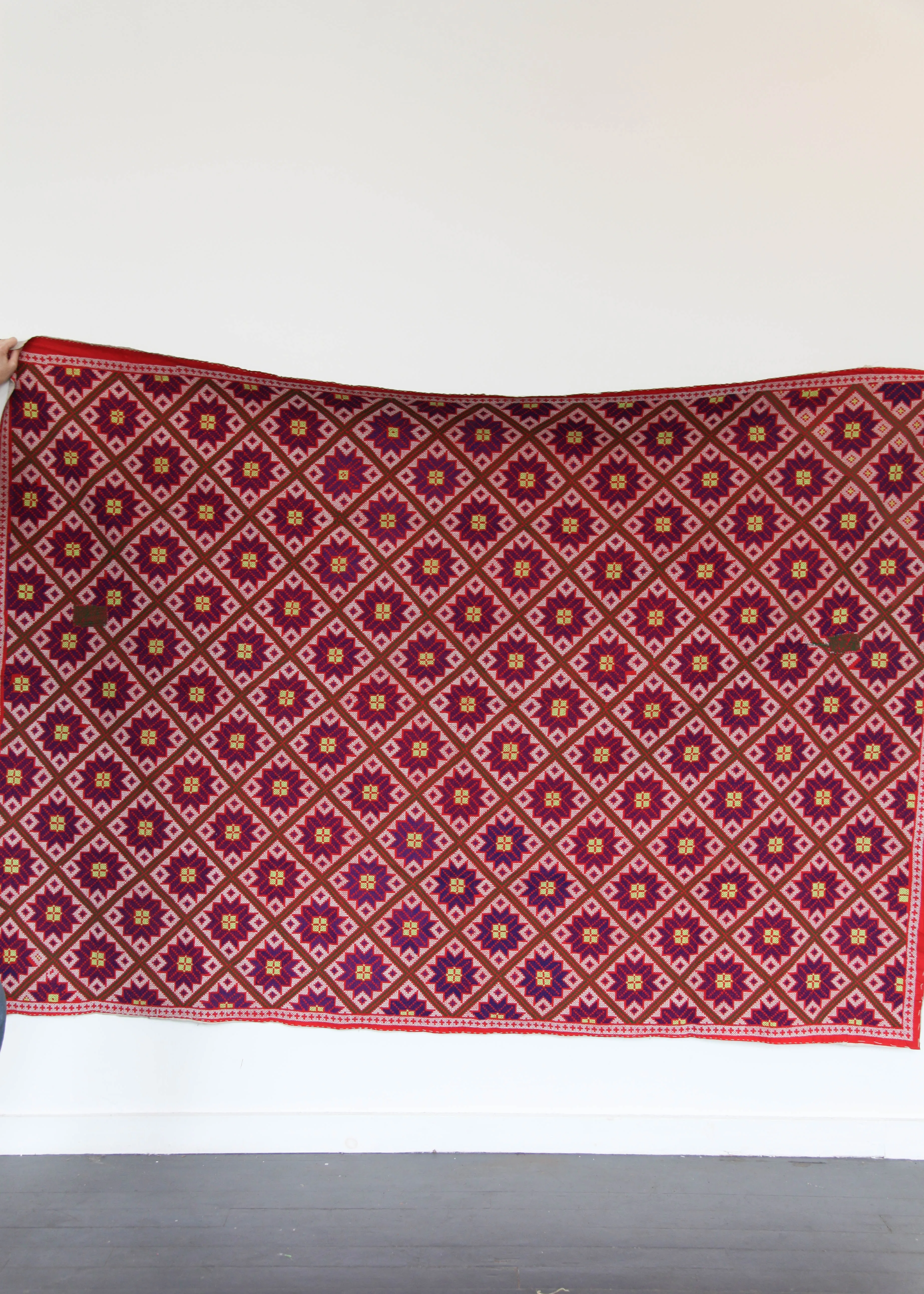 Kantha Quilt - Red Star