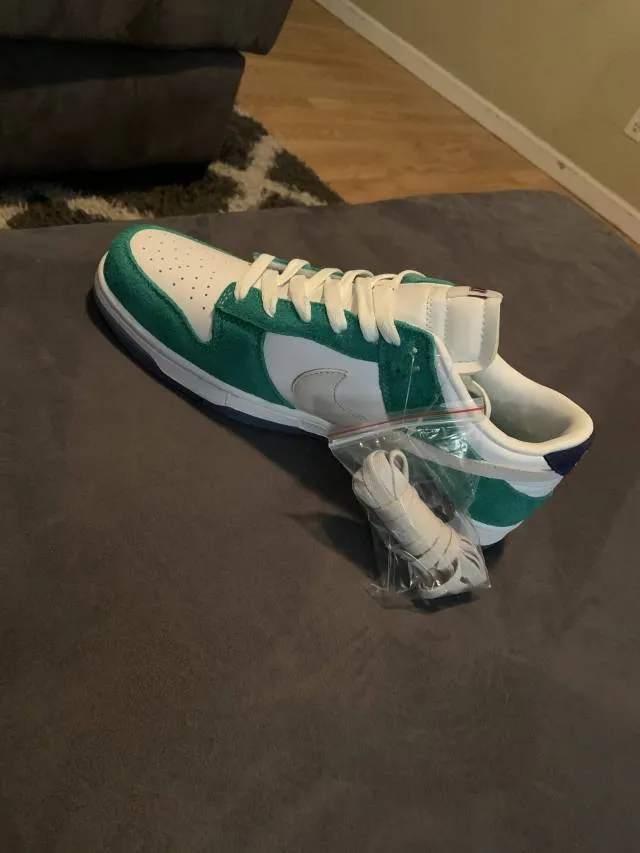 Kasani x nike dunk low neptune green