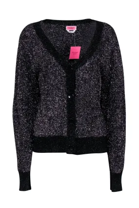 Kate Spade - Black Metallic Sparkle Cardigan Sz XL