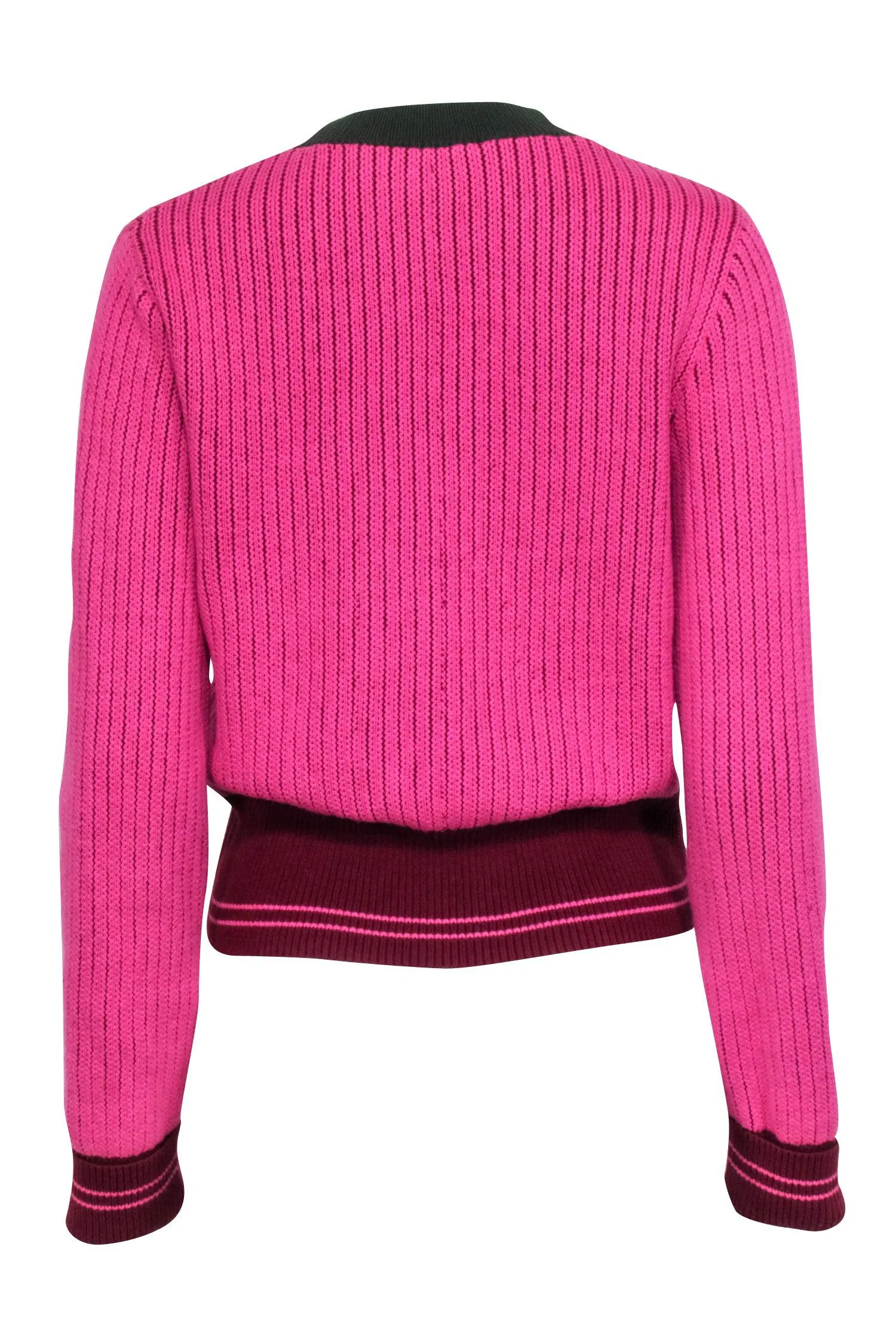 Kate Spade - Pink Knit Cardigan w/ Green Trim Sz M