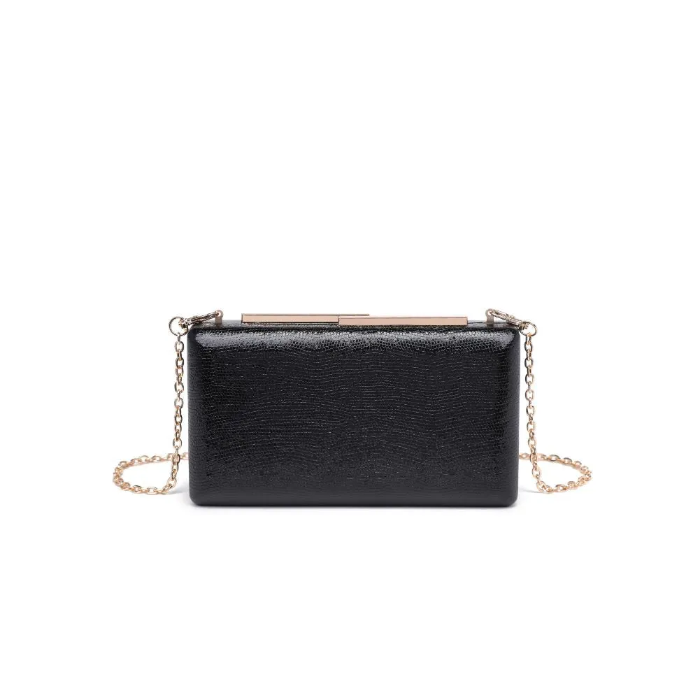 Katelyn Gold Detail Evening Clutch - Black