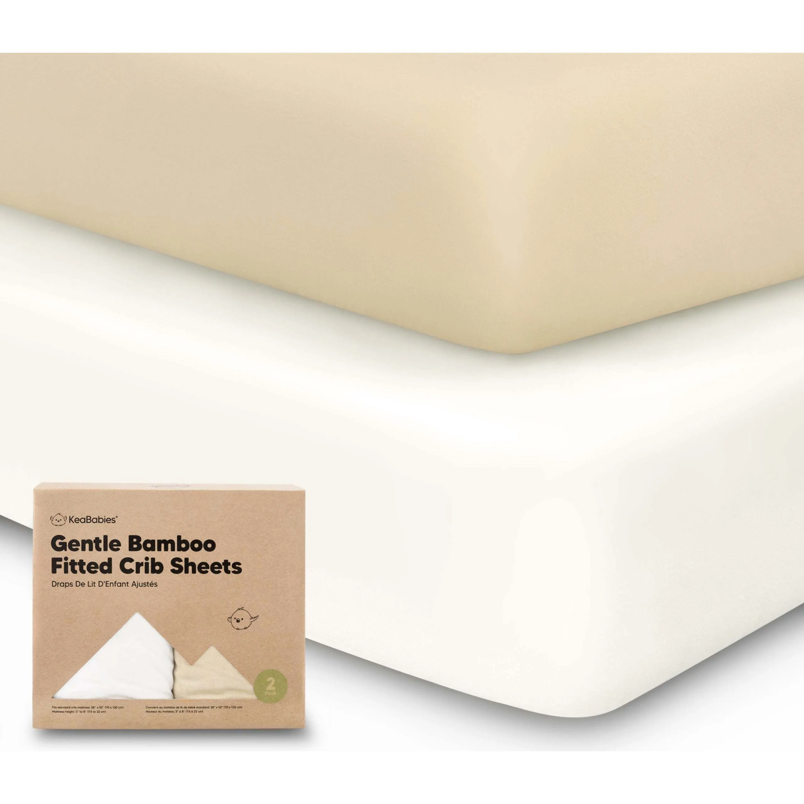 KeaBabies Gentle Bamboo Fitted Crib Sheets, Khaki