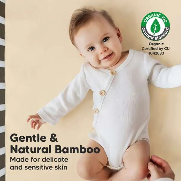 KeaBabies Gentle Bamboo Fitted Crib Sheets, Khaki
