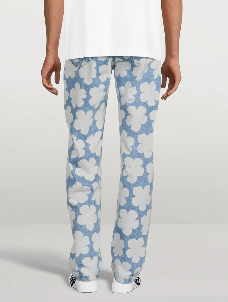 KENZO Botan Cotton Loose-Fit Jeans In Hana Dot Print