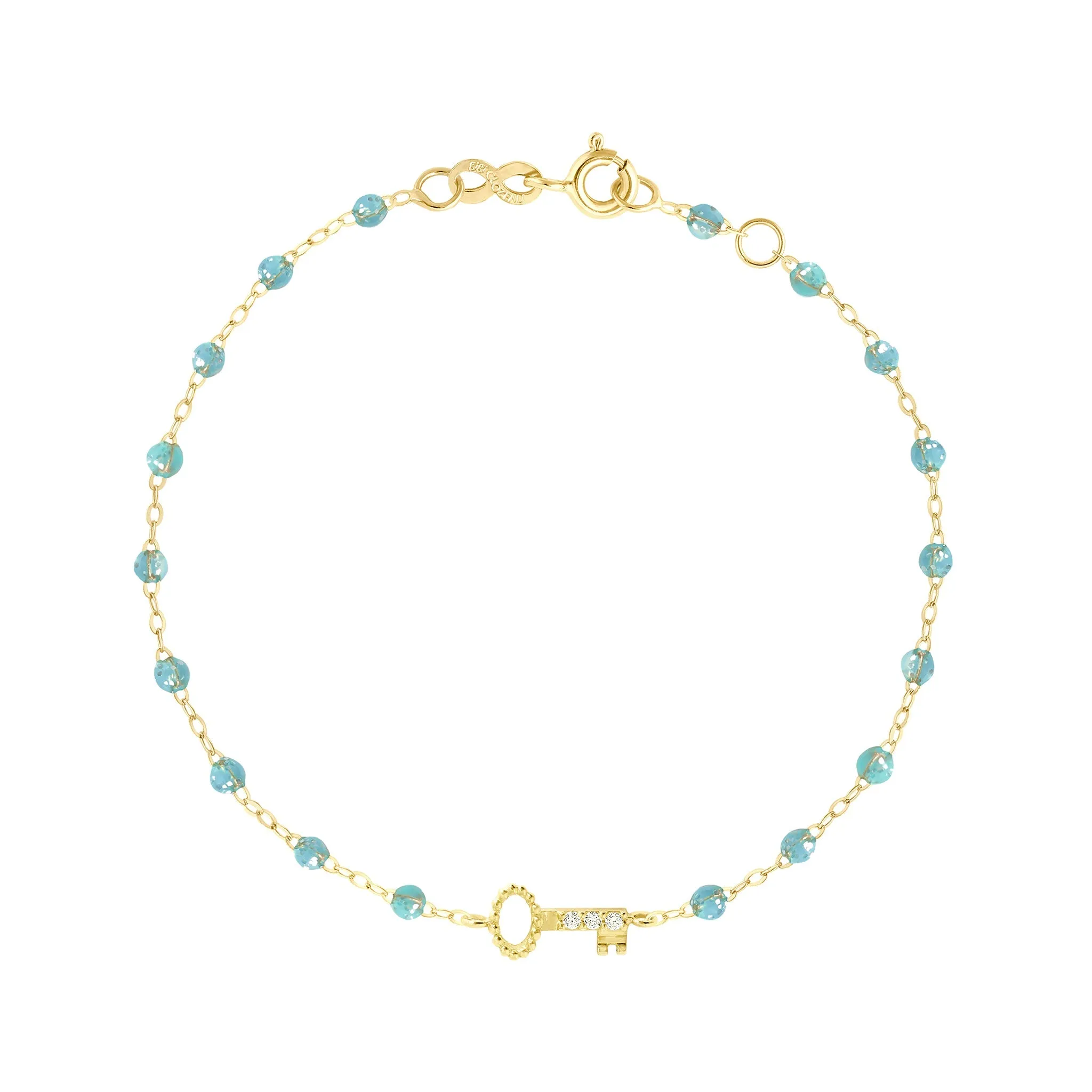 Key Diamond Aqua Bracelet, Yellow Gold, 6.7