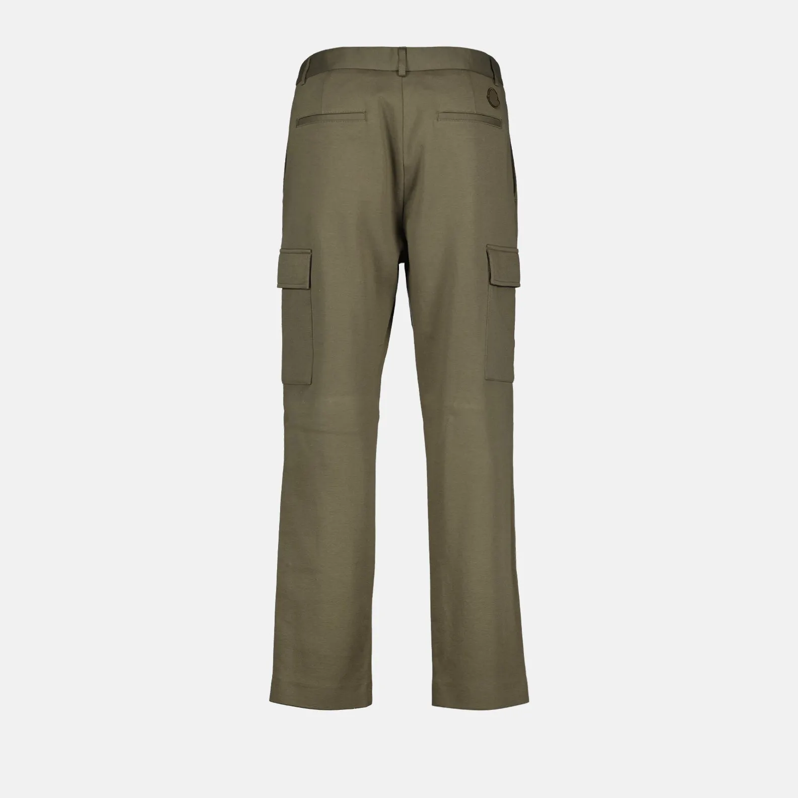 Khaki Cotton Straight-Leg Trousers