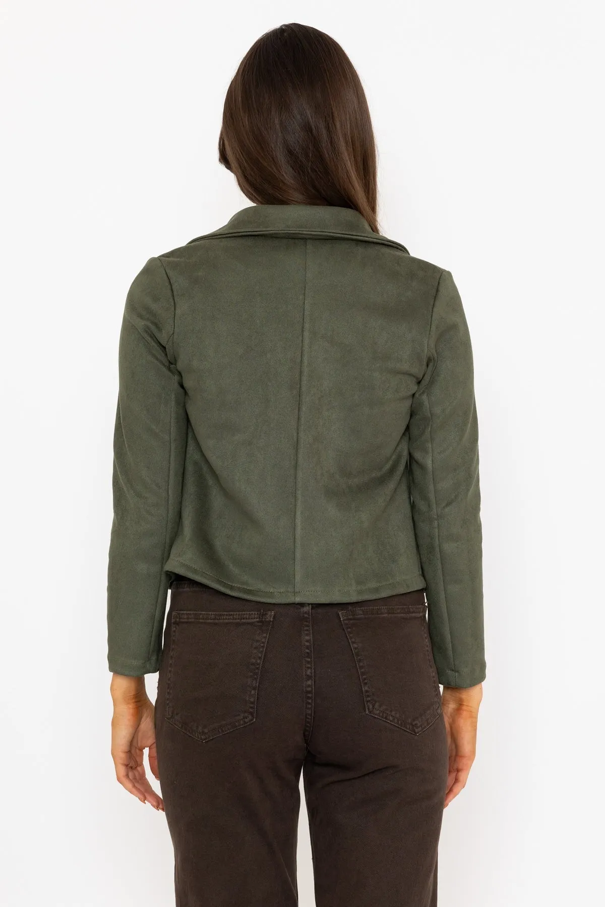 Khaki Suede Cover Up Jacket