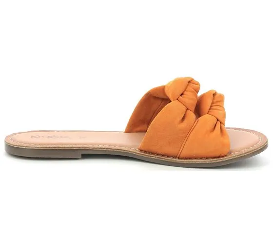 Kickers Divalto Mules pour femmes en cuir véritable avec brides en forme de nœud 895080-50 73 Orange