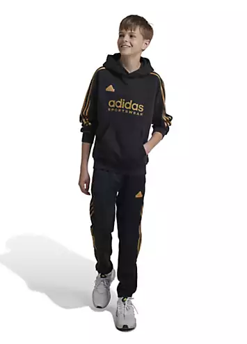 Kids Brand Print 3-Stripes Hoodie by adidas Performance | Look Again