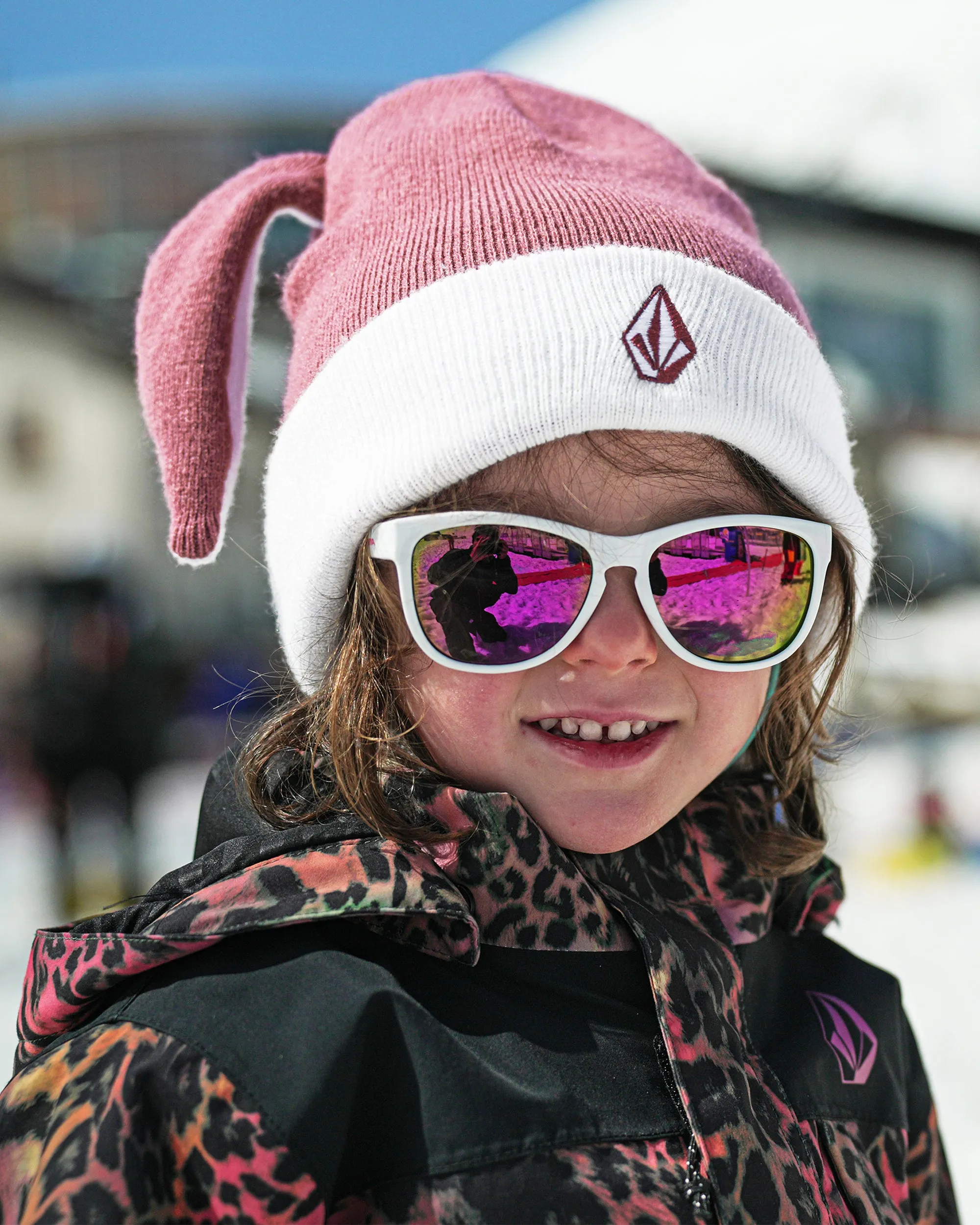 Kids Snow Creature Beanie - Blurred Violet