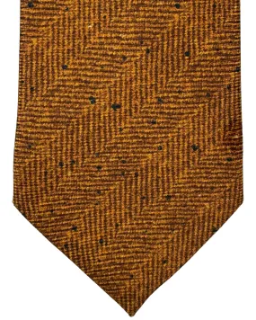 Kiton Silk Tie Brown Herringbone - Sevenfold Necktie