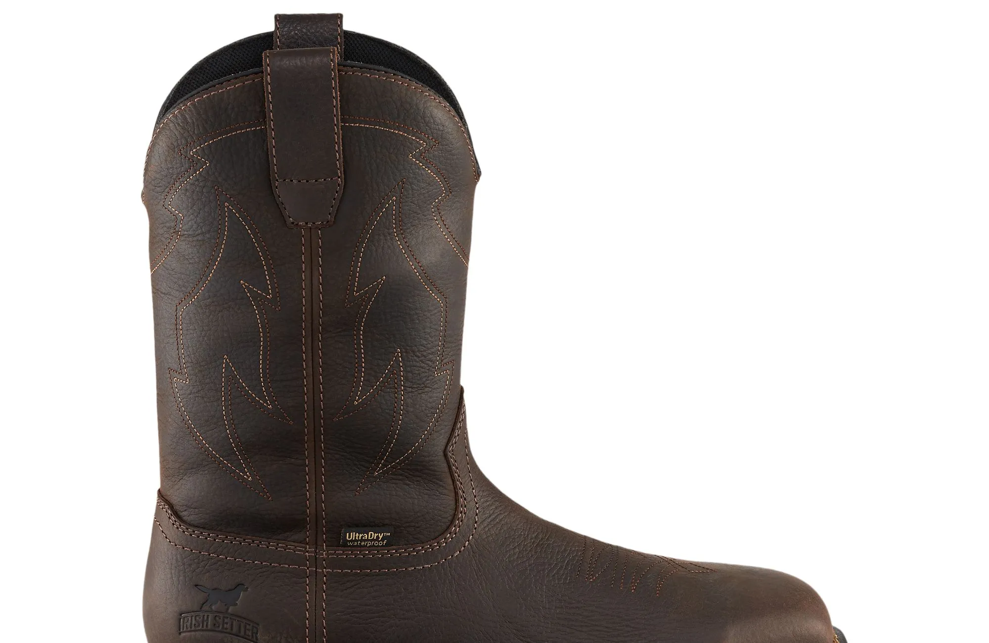 Kittson  Men's 11-inch Waterproof Leather Safety Toe Pull-On Boot