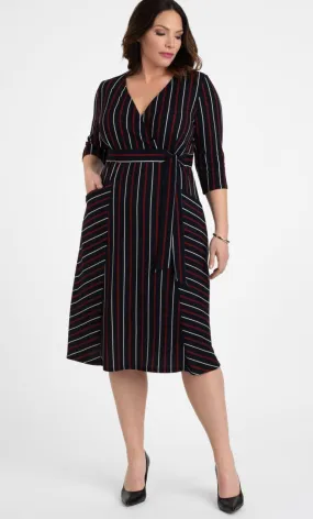 Kiyonna Short Faux Wrap Dress Formal Cocktail with Pockets